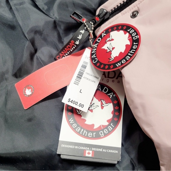 NWT Canada Weathergear Quilted Maxi Puffer Long Coat in Light Pink, Size Large - Picture 4 of 15